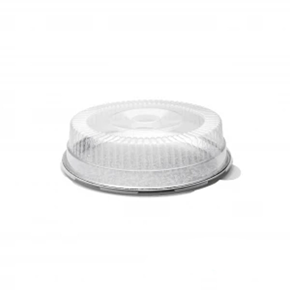 16" Clear Base Catering Tray with Clear Dome Lid - 50/Case