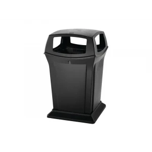 Ranger 45-Gallon Black Trash Can with 4 Openings - Each