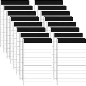 16 Pack White Note Pads 3 x 5 Lined Paper, 30 Sheets Per Pad