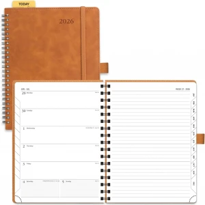Weekly Planner (Jan-Dec), Medium 8.5''x 6.5'' - Agenda 2026 Calendar Book with Monthly Tabs - Each