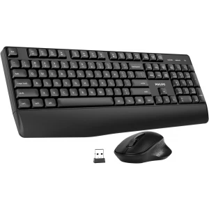 PHILIPS Wireless Keyboard and Mouse Combo - Ergonomic with Silent Design - Each