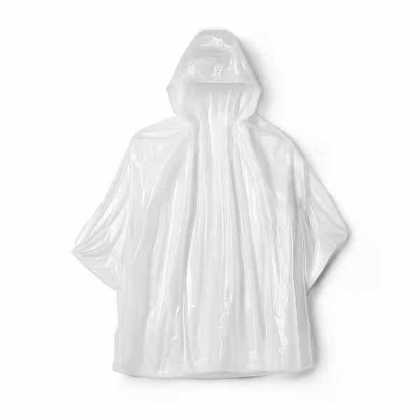 ZENO Disposable Rain Poncho Waterproof - Rain Coat with Hood, 6/Pack