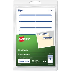 Avery® Print or Write File Folder Labels in Blue - 10 sheets - 70/pack