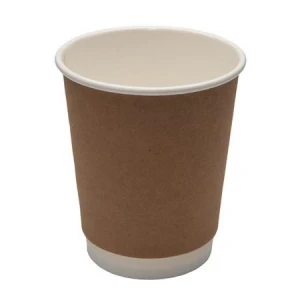Hot Beverage Kraft Double Wall Paper Cups - 8 oz. - 500/Case