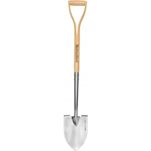 Berry&Bird Shovel for Digging, Round Point Digging Garden Shovel with Wood D-Handle - Each