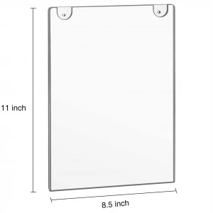 Acrylic Sign Holder Wall Mount with Mounting Screws - 8.5'' x 11'' Clear - 6/pack