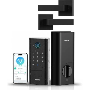Electronic Keypad Lock - Matte Black Keypad door lock with handle