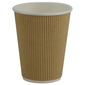 Hot Beverage Kraft Ripple Wall Paper Cups - 12 oz. - 500/Case