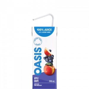 Oasis Tetra Apple Grape 200 ml Drink Box- 32/Pack