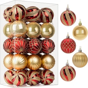 Christmas Tree Balls Ornaments - 30/Pack
