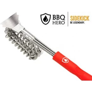 BBQ Hero Sidekick: Premium Stainless Steel Bristle Free Grill Brush | Works On All Grill Barbecue Surfaces