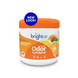 Bright Air Odor Eliminator Gel in Jar, Natural Air Freshener, Mandarin Orange & Lemon Scented - Each