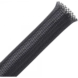 Cable Sleeve PET Expandable Braided Sleeving – 25ft by 1 inch - Black - Each