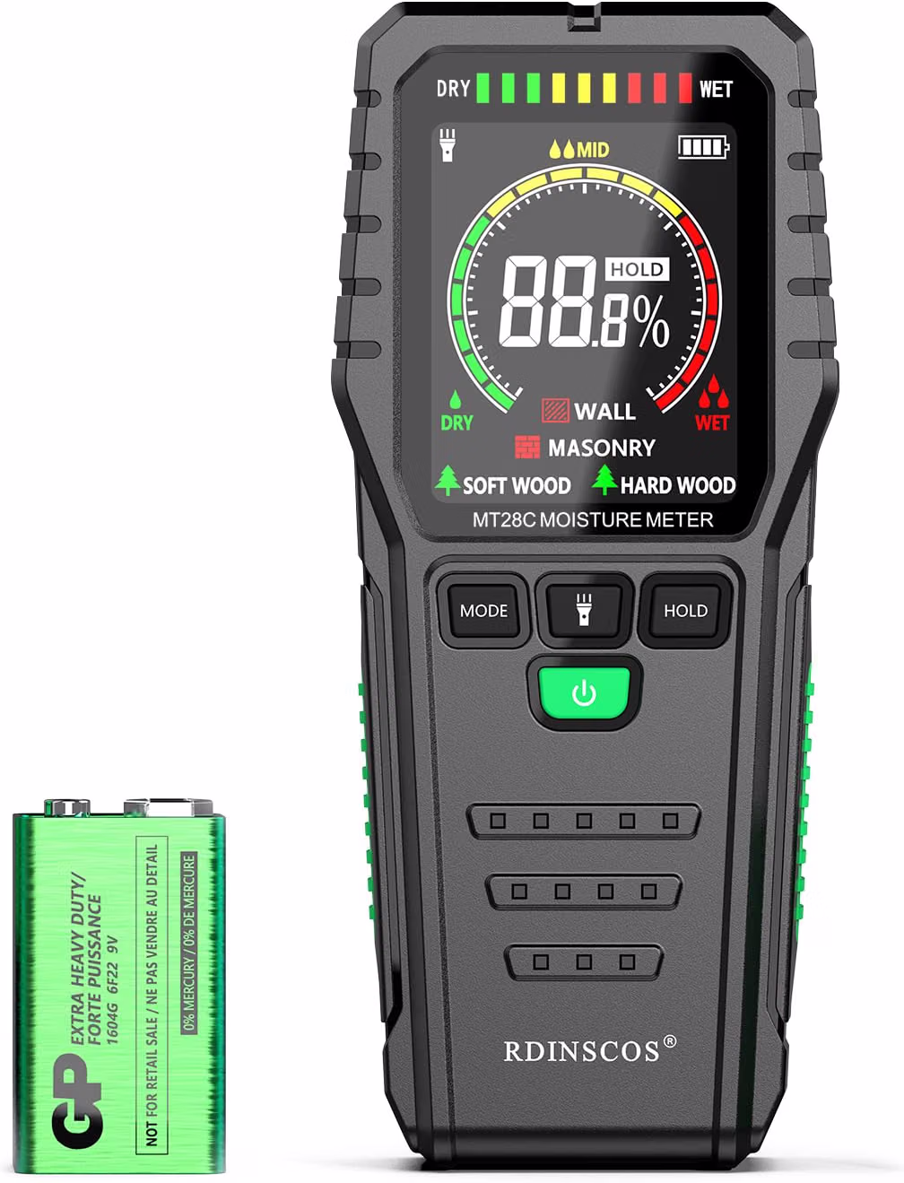 RDINSCOS Pinless Moisture Metre for Walls and Wood