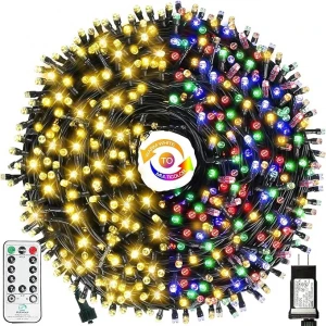 Christmas lights - 108FT 300 LED Warm White Multi Color Fairy Lights with Timer Remote