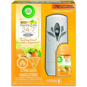 AirWick Freshmatic Air Freshener, Sparkling Citrus Fragrance With Naturally Infused Esssential Oils, 1 Device + 1 Refill