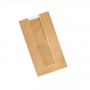 Kraft Bread Bag 7 x 4 x 16" with Window - 1000/Case
