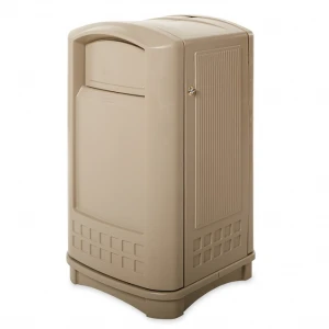 Rubbermaid Plaza® Outdoor Garbage Container, 50 Gal, Beige - Each