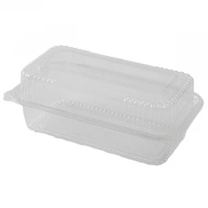 Compostable PLA 9" x 5" x 3" Clear Clamshells - 250/Case