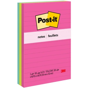 Post-it® Super Sticky Lined Recycled Notes - Poptimistic Color Collection - 3/pack