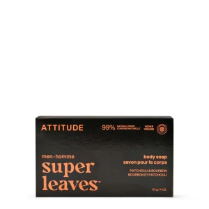 Attitude Men's Body Soap Super Leaves Patchouli & Bourbon