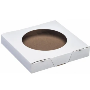 Pie Box in White 9" x 9" x 1.5" with Window - 250/Case