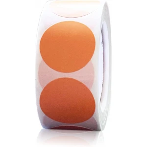 Orange Colour Dot Circles 1" Diametre with 500 labels per Roll - Each