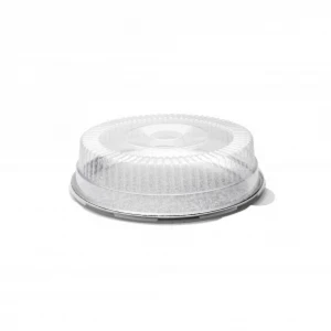 18" Clear Base Catering Tray with Clear Dome Lid - 50/Case