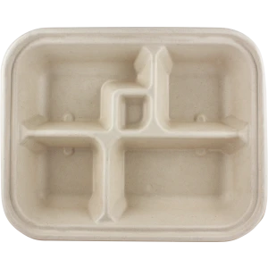 Fiber Bento Box, 5-Compartment 12 x 10 x 2"- 300/Case