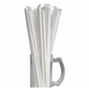 10.23'' Jumbo long white Wrapped Paper Straws