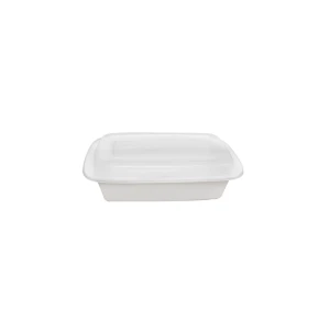 White Rectangular 16 oz. Microwavable Container - 150 sets