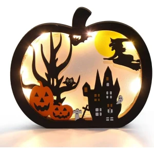 Light Up Pumpkin Table Centerpiece for Halloween