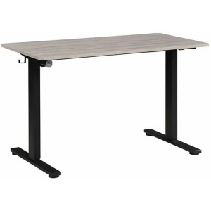 ProLine II Primo Light Grey Top Sit and Stand Electric 48" Desk with Black Two Leg Base