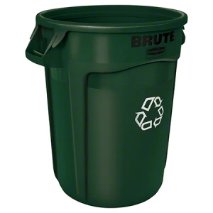 Rubbermaid Heavy-Duty Green Recycling Container - 32 Gal Capacity - Each