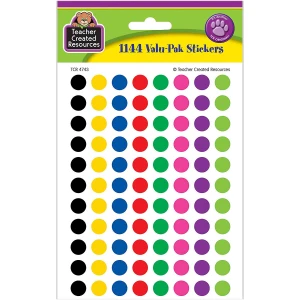 Teacher Created Resources 4743 Colorful Circles Mini Stickers Value Pack - 1144 Stickers per pack