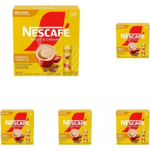 NESCAFE Sweet & Creamy French Vanilla Instant Coffee Mix, Single-serve 351 g (Pack of 5)