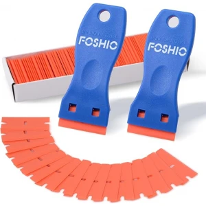 Plastic Razor Blade Scraper Include 2PCS Scraper Tool and 100PCS Blades