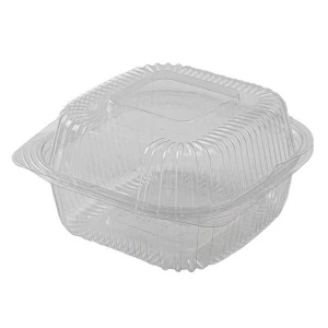 Compostable PLA 6" x 6" Clear Clamshells - 200/Case