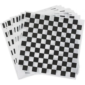 Basket Liner, Greaseproof, Black Checkered, 12'' x 12'' - 1000 Sheets