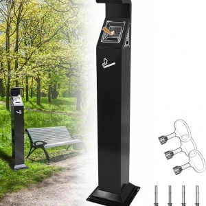 Outdoor Floor Standing Cirgarette Butt Disposal Trash Can - Each