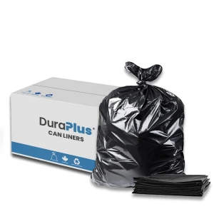 Dura Plus 24''X 22'' Regular Black Industrial Garbage Bags Cs/500