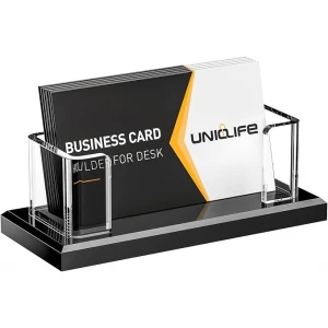 Acrylic Horizontal Business Card Stand 60 Card Capacity