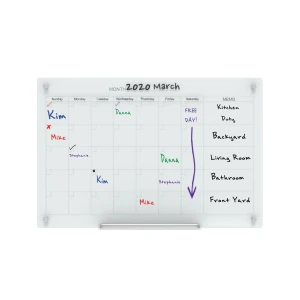 Quartet Whiteboard Calendar, Glass Dry Erase White Board Planner, 48" x 36" (GC4836F) - Each