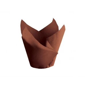 Baking Cup Tulip Choc 2'' x 6.25'' x 6.25'' - 1000/case