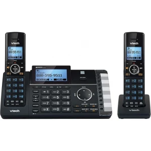 VTech DS6251-2 Dect_6.0 2-Handset 2-Line Landline Telephone, Black