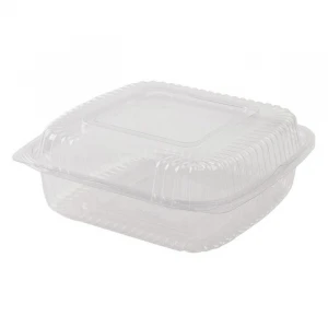 Compostable PLA 8" x 8" x 3" Clear Clamshells - 200/Case