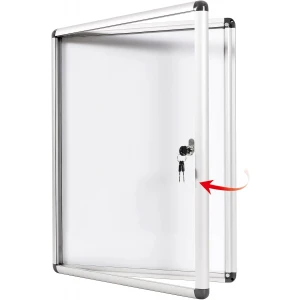 Enclosed Indoor Bulletin Board - 20" x 14" Lockable White Board