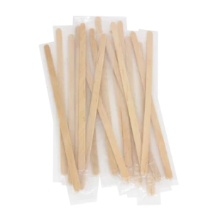 Wooden Coffee Stir Sticks 7.5'' Individually Wrapped - 1000 x 10 boxes per case