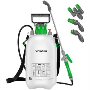1.3 Gallon Pump Pressure Sprayer, 5L Pressurized Lawn & Garden Water Spray Bottle - Each