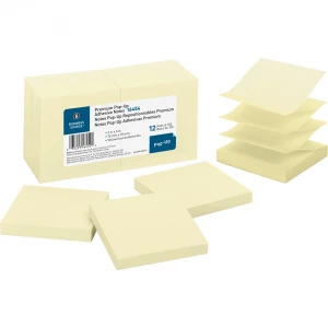 Business Source Reposition Pop-up Adhesive Notes 3'' x 3'' 12/Pack